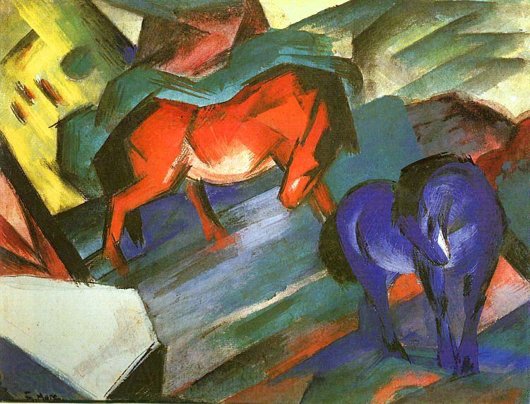 Franz Marc Red and Blue Horse Spain oil painting art